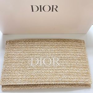 Dior straw clutch